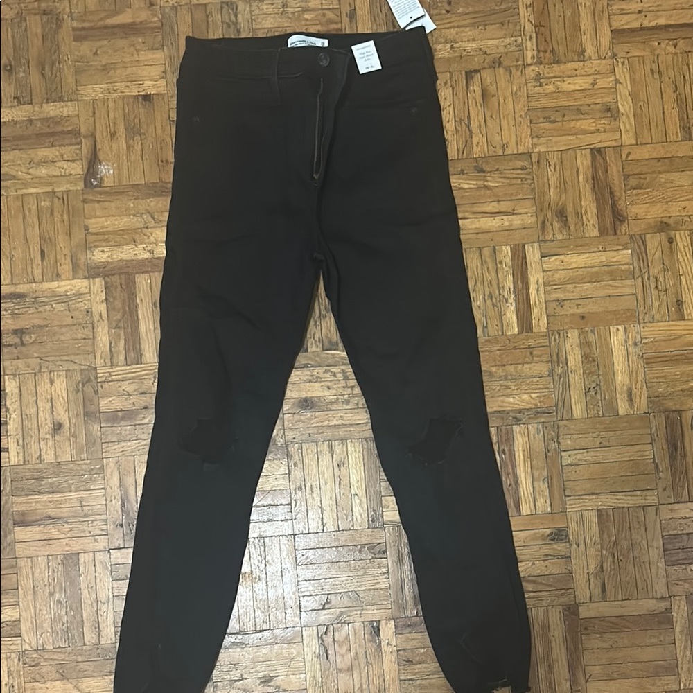 Abercrombie and Fitch Black Distressed Jeans Short